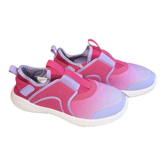 Athletic Works Easy On/Off Shoes with Memory Foam in a pink and purple Size 2 - Picture 2 of 6